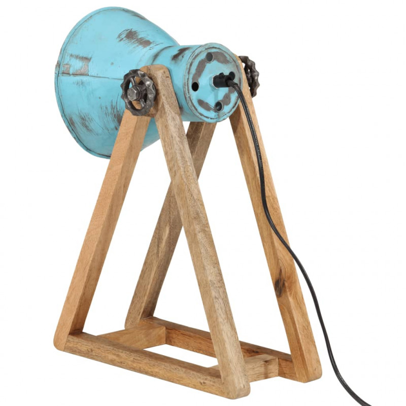 Lampa stołowa, 25 W, postarzany niebieski, 30x17x40 cm, E27