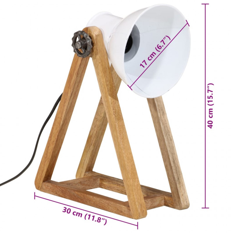 Lampa stołowa, 25 W, biała, 30x17x40 cm, E27