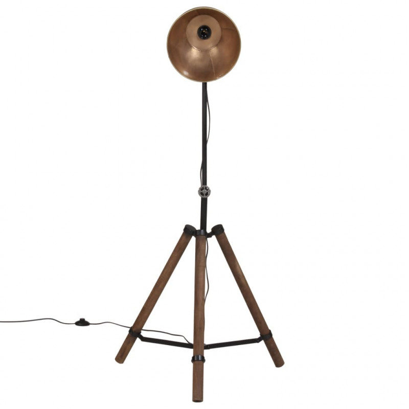 Lampa stojąca, 25 W, antyczny mosiądz, 75x75x90-150 cm, E27