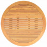 Stół ogrodowy z akacjowym blatem, szary, Ø110x71 cm, rattan PE