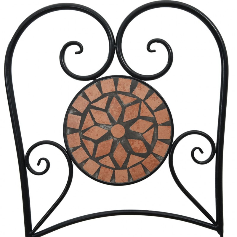 Składane krzesła bistro, 2 szt,. terakota, ceramiczne