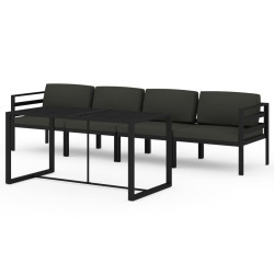 5-cz. zestaw mebli ogrodowych, poduszki, aluminium, antracyt