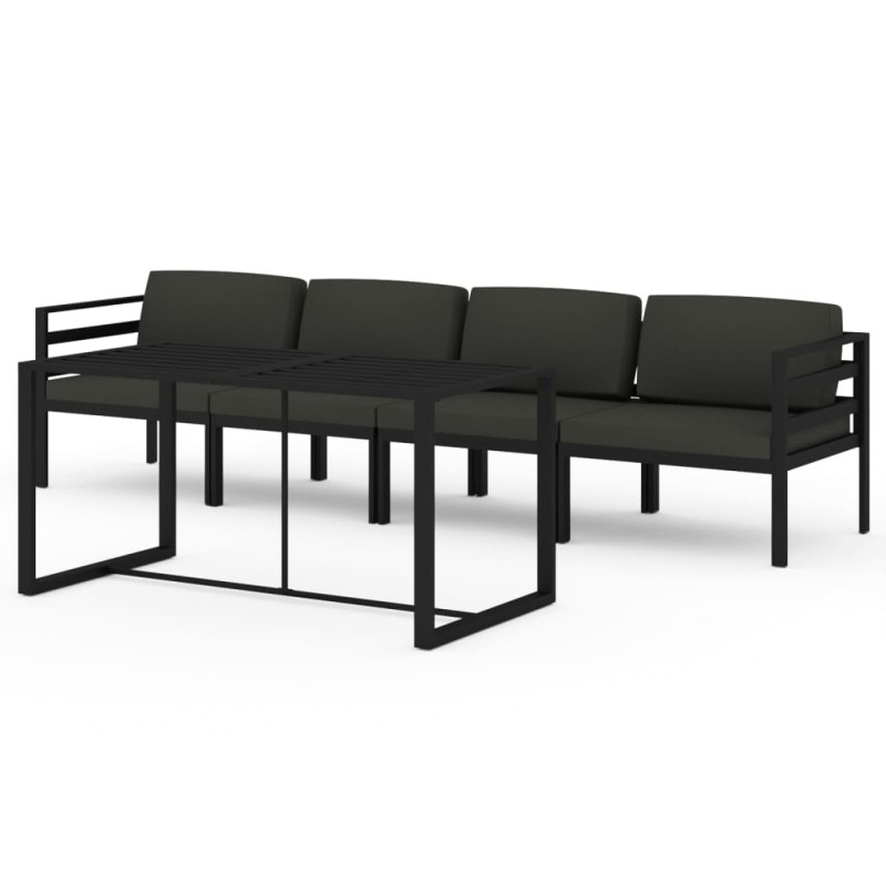 5-cz. zestaw mebli ogrodowych, poduszki, aluminium, antracyt