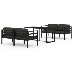5-cz. zestaw mebli ogrodowych, poduszki, aluminium, antracyt