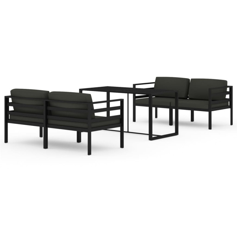 5-cz. zestaw mebli ogrodowych, poduszki, aluminium, antracyt