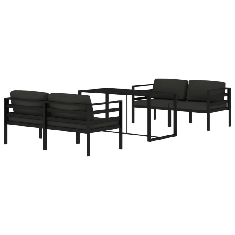 5-cz. zestaw mebli ogrodowych, poduszki, aluminium, antracyt