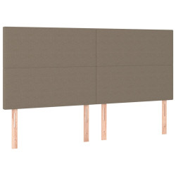 Zagłówki do łóżka, 4 szt., taupe, 80x5x78/88 cm, tkanina