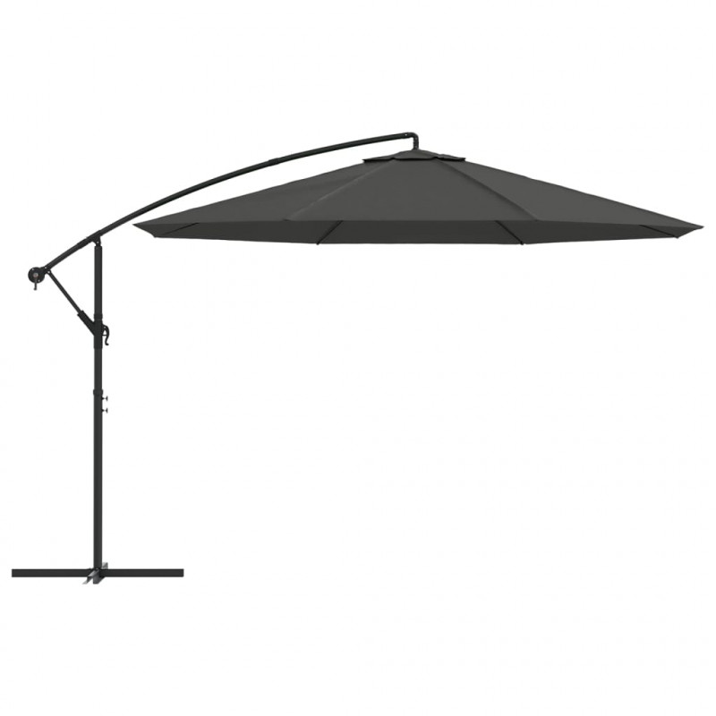 Parasol wiszący z aluminiowym słupkiem, 350 cm, antracytowy