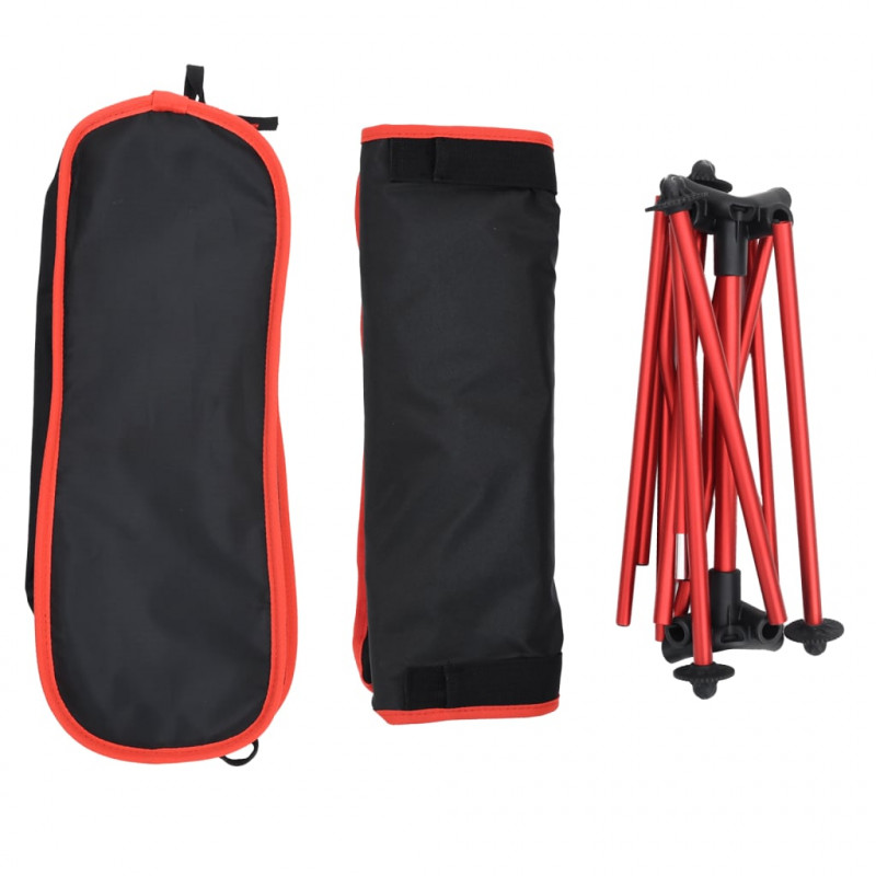 Składane krzesła turystyczne, 2 szt., czarne