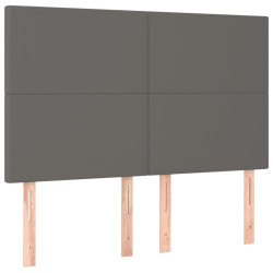 Zagłówki do łóżka, 4 szt, szare, 72x5x78/88 cm, sztuczna skóra