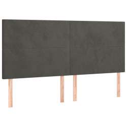 Zagłówki do łóżka, 4 szt, ciemnoszary, 100x5x78/88cm, aksamitny