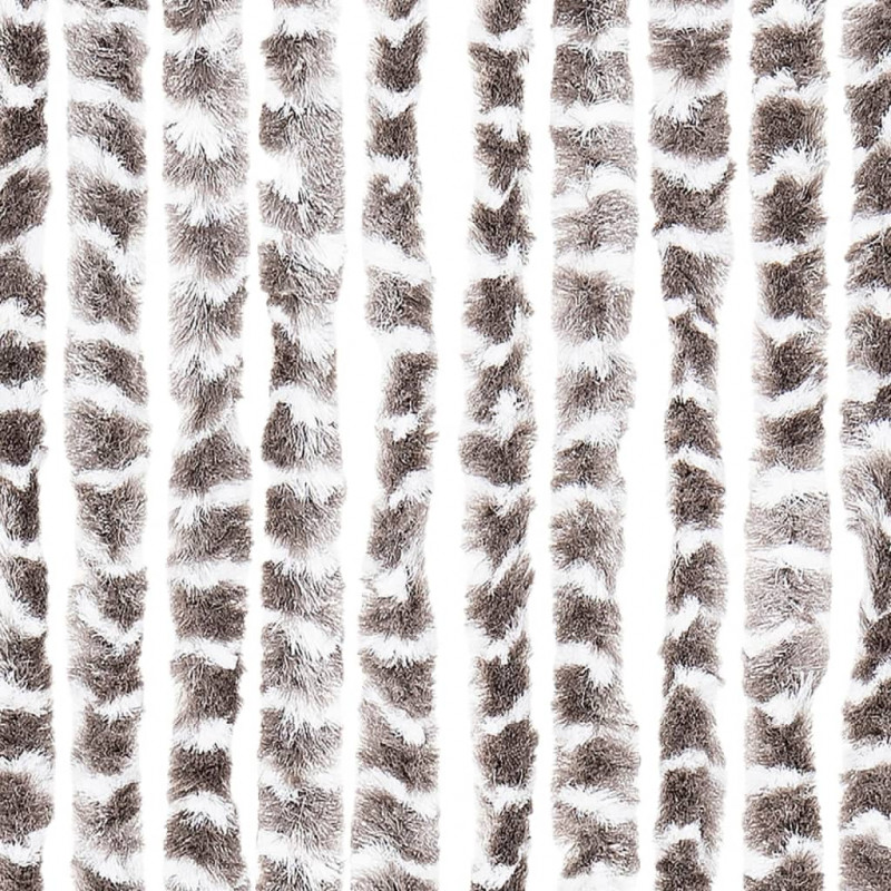 Zasłona przeciwko owadom, kolor taupe i biel, 90x220 cm, szenil