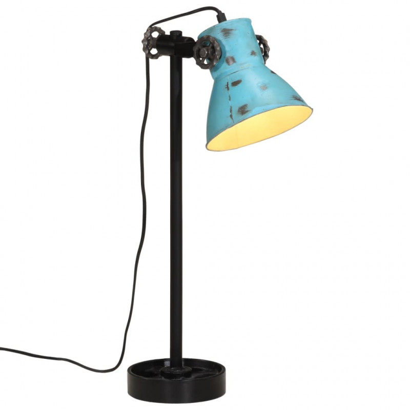 Lampa stołowa, 25 W, postarzany niebieski, 15x15x55 cm, E27