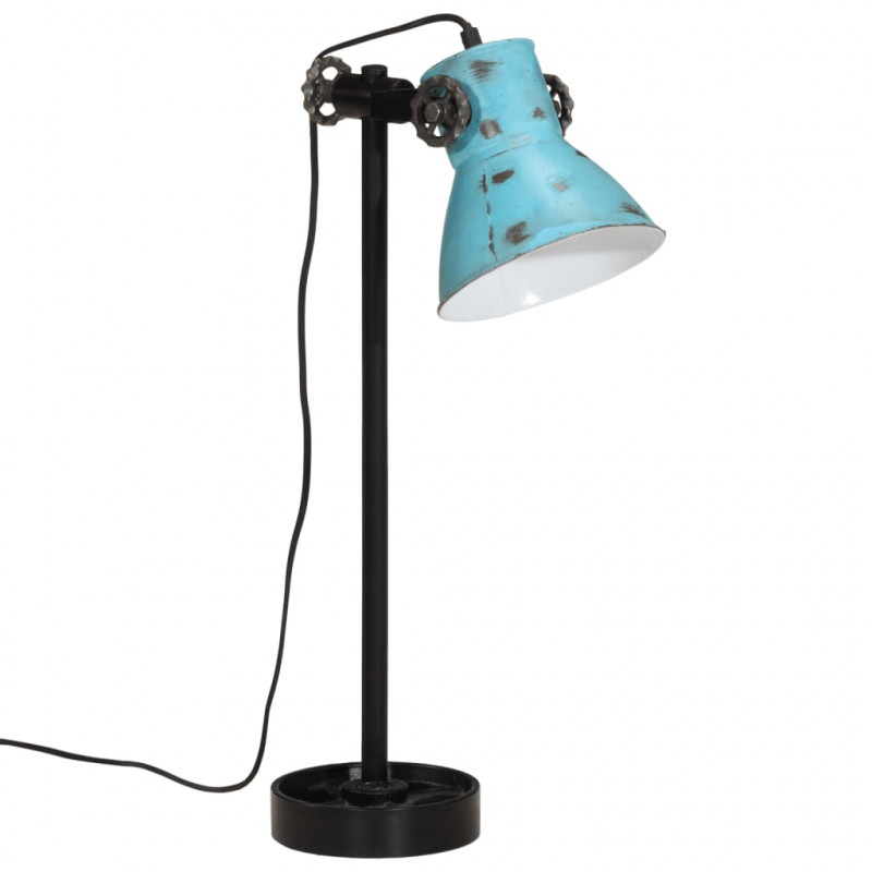 Lampa stołowa, 25 W, postarzany niebieski, 15x15x55 cm, E27