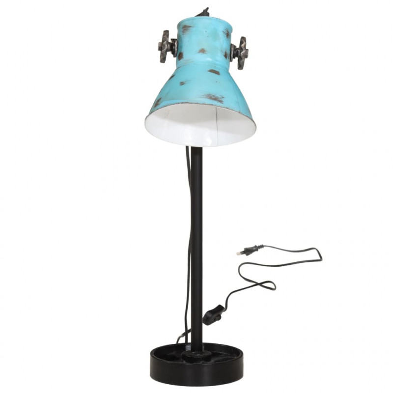 Lampa stołowa, 25 W, postarzany niebieski, 15x15x55 cm, E27