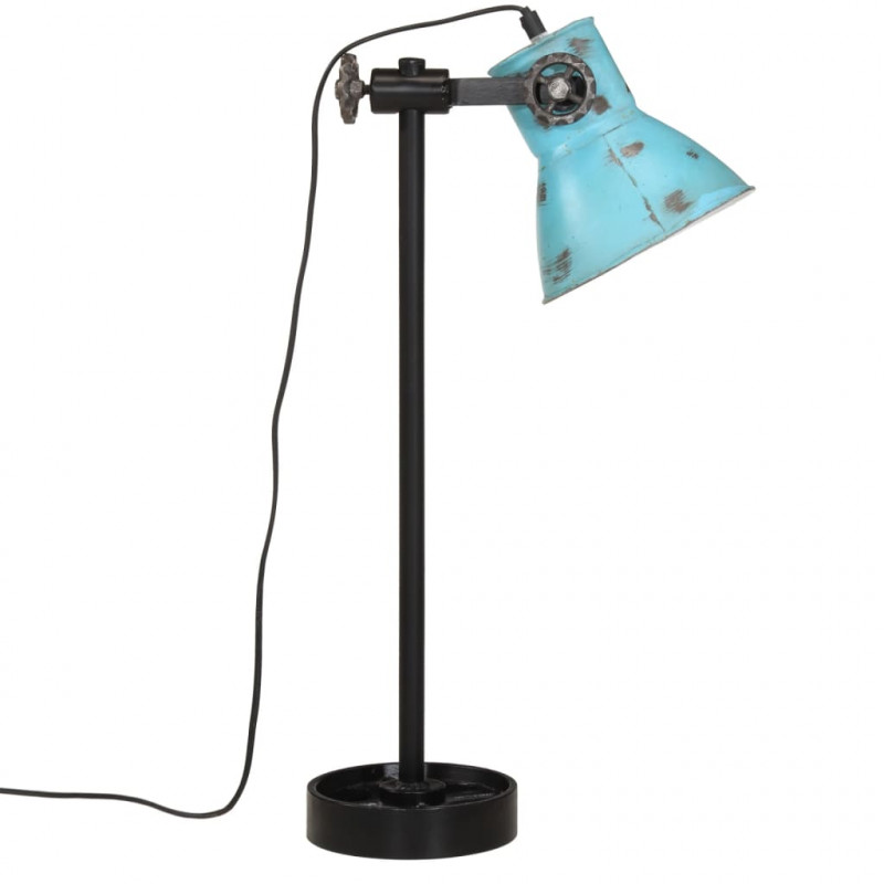 Lampa stołowa, 25 W, postarzany niebieski, 15x15x55 cm, E27