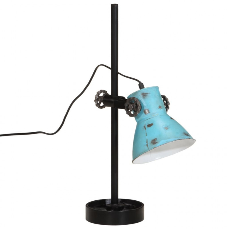 Lampa stołowa, 25 W, postarzany niebieski, 15x15x55 cm, E27