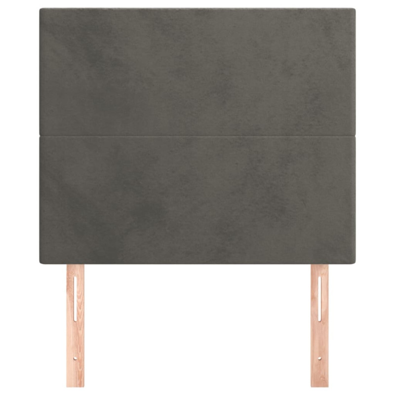Zagłówki do łóżka, 2 szt, ciemnoszary, 100x5x78/88cm, aksamitny