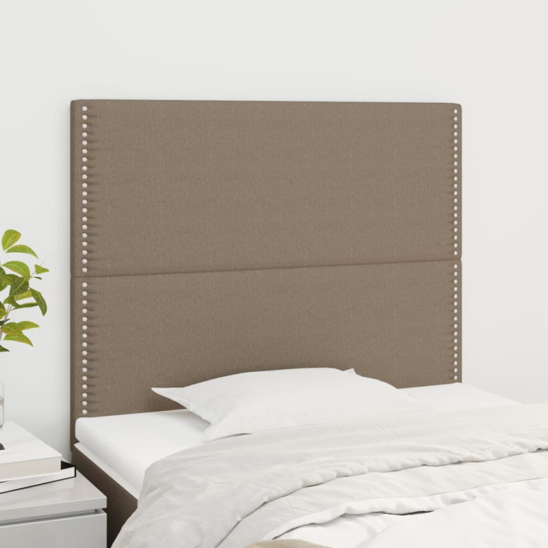 Zagłówki do łóżka, 2 szt., taupe, 90x5x78/88 cm, tkanina