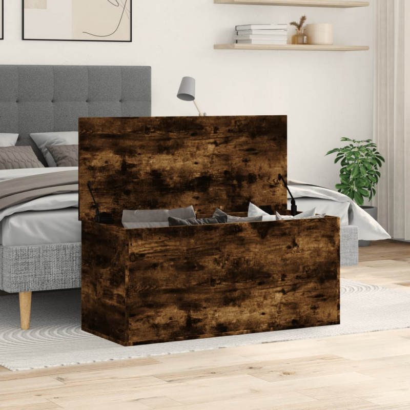 Skrzynia, przydymiony dąb, 100x42x46cm, materiał drewnopochodny