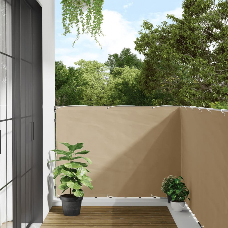 Parawan balkonowy, beżowy, 120x500 cm, tkanina Oxford