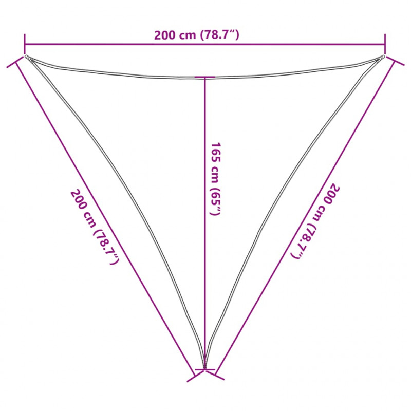 Żagiel przeciwsłoneczny, kremowy, 2x2x2 m, 100% poliester