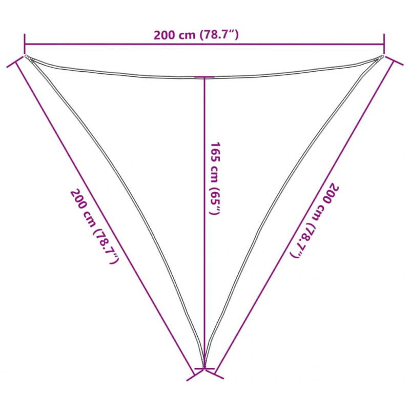 Żagiel przeciwsłoneczny, biały, 2x2x2 m, 100% poliester