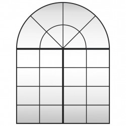 Lustro ścienne, czarne, 100x130 cm, zakończone łukiem, żelazo