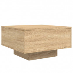 Stolik kawowy z podświetleniem LED, dąb sonoma, 55x55x31 cm