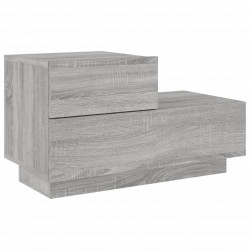 Szafka nocna z LED, szary dąb sonoma, 70x36x40,5 cm
