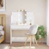 Toaletka z oświetleniem LED, biała z połyskiem, 96x40x142 cm
