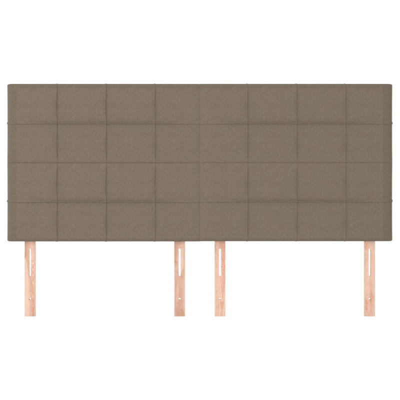 Zagłówki do łóżka, 4 szt., taupe, 100x5x78/88 cm, tkanina