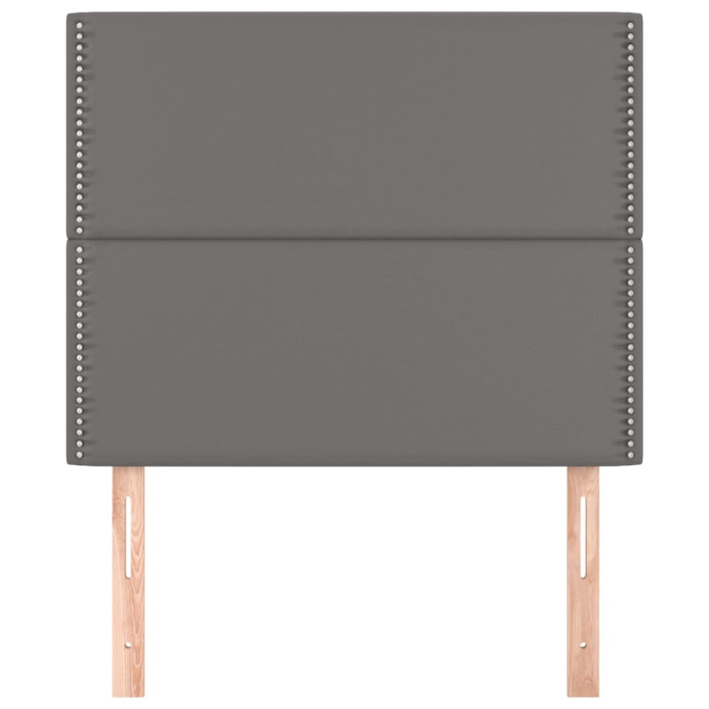 Zagłówki do łóżka, 2 szt, szare, 100x5x78/88cm sztuczna skóra