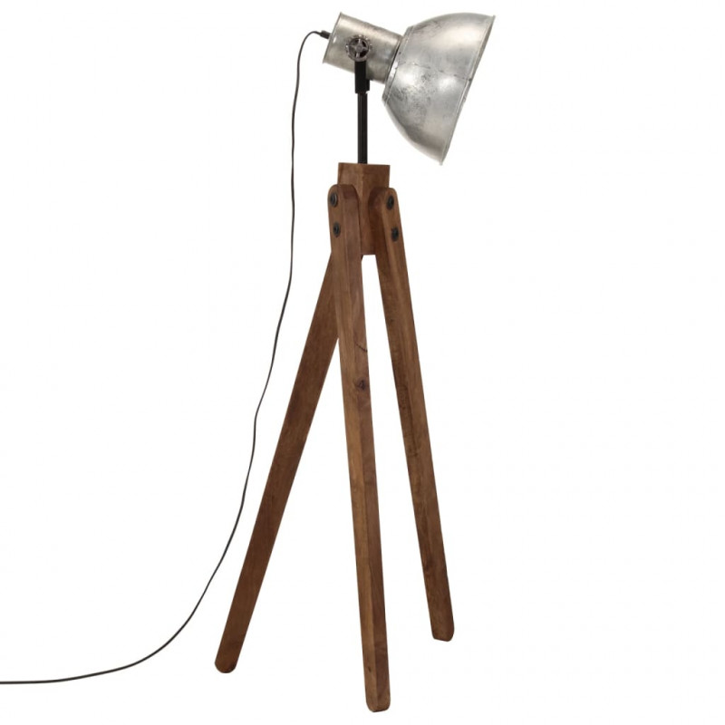 Lampa stojąca, 25 W, srebro vintage, 45x45x120 cm, E27
