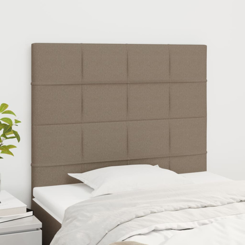 Zagłówki do łóżka, 2 szt., taupe, 100x5x78/88 cm, tkanina
