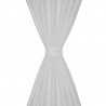 130361 2 sztuki białych zasłon z mikro satyny z otworami 140 x 245 cm