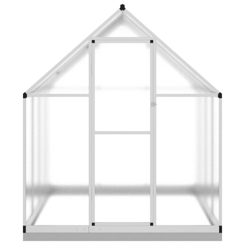 Szklarnia z ramą podstawy, srebrna, 224x169x202 cm, aluminium