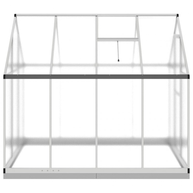 Szklarnia z ramą podstawy, srebrna, 224x169x202 cm, aluminium