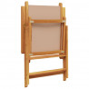 Rozkładane krzesła ogrodowe, 4 szt., tkanina taupe i drewno