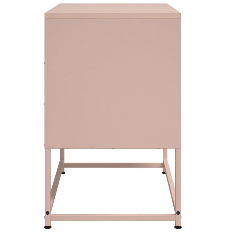 Szafka pod telewizor, różowa, 68,5x39x60,5 cm, stalowa
