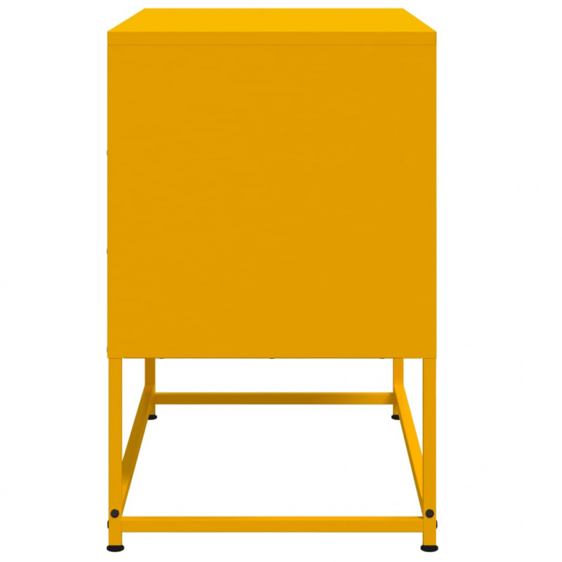 Szafka pod telewizor, musztardowa, 68,5x39x60,5 cm, stalowa