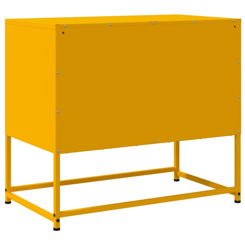 Szafka pod telewizor, musztardowa, 68,5x39x60,5 cm, stalowa