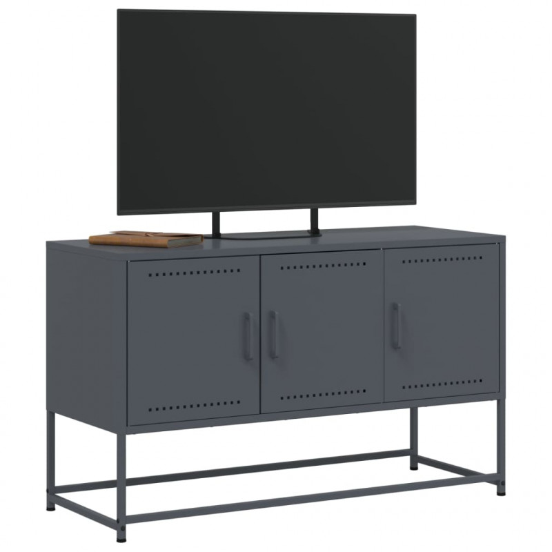 Szafka pod telewizor, antracytowa, 100,5x39x60,5 cm, stalowa