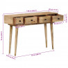 Stolik konsolowy, 110x30x75 cm, lite drewno mango