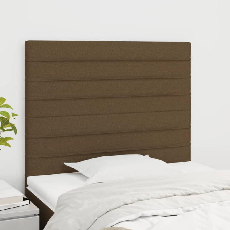 Zagłówki do łóżka, 2 szt., ciemnobrązowy, 90x5x78/88cm, tkanina