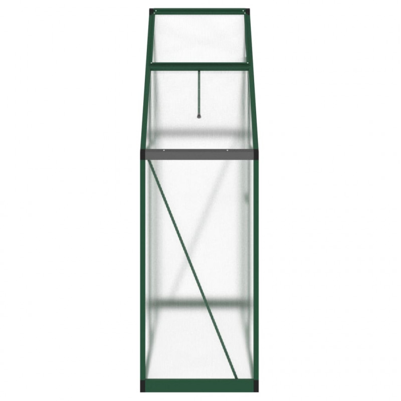 Szklarnia z ramą podstawy, zielona, 169x58x195 cm, aluminium