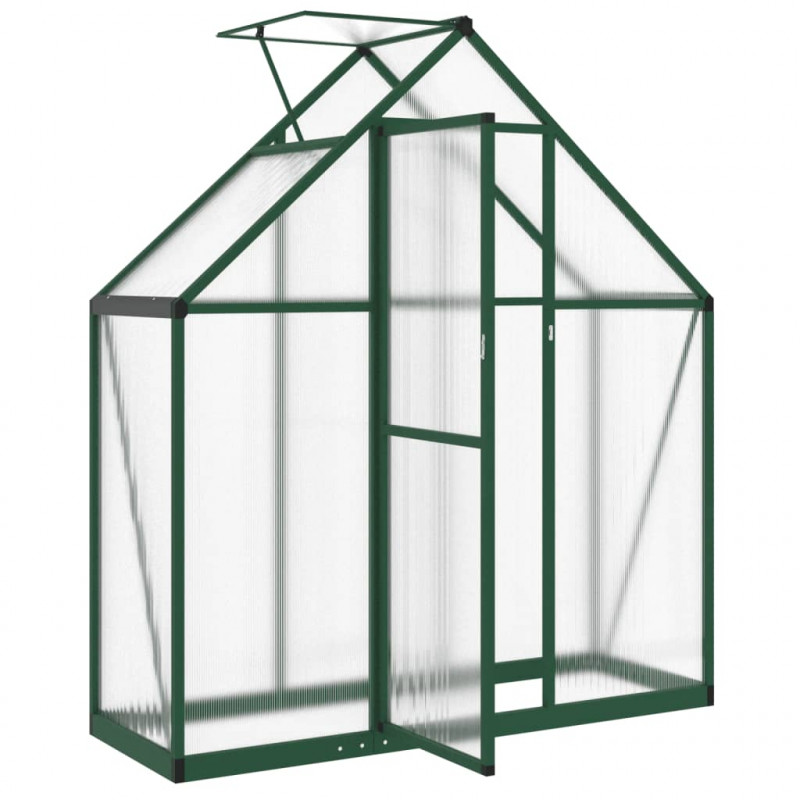 Szklarnia z ramą podstawy, zielona, 169x58x195 cm, aluminium