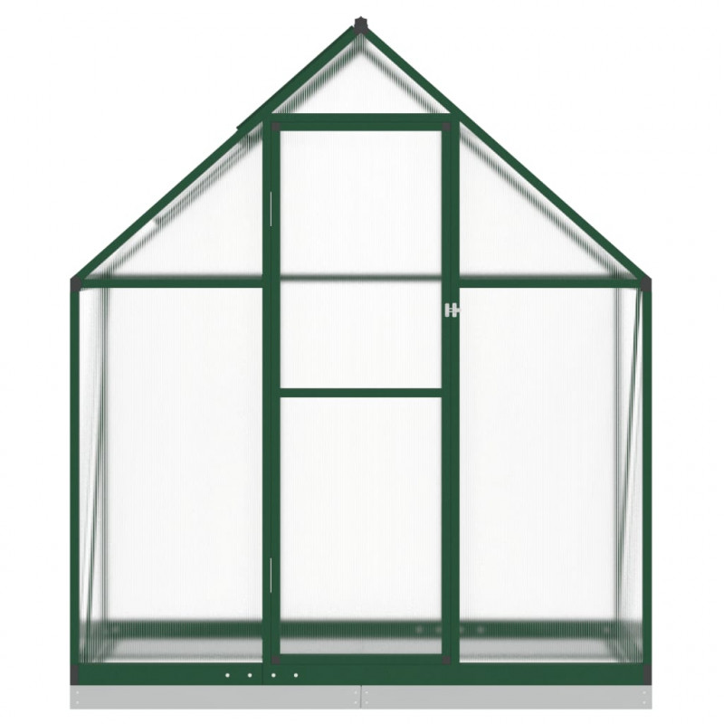 Szklarnia z ramą podstawy, zielona, 169x58x202 cm, aluminium
