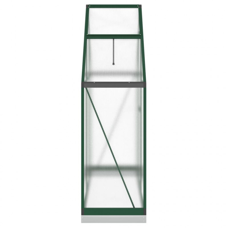 Szklarnia z ramą podstawy, zielona, 169x58x202 cm, aluminium