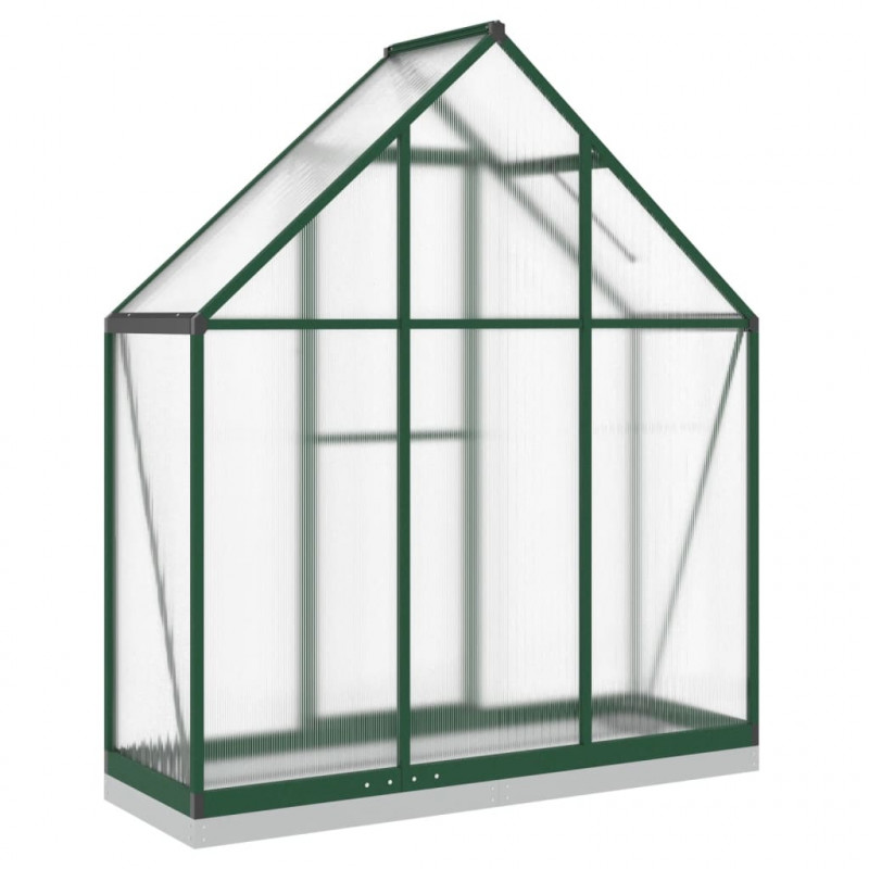 Szklarnia z ramą podstawy, zielona, 169x58x202 cm, aluminium